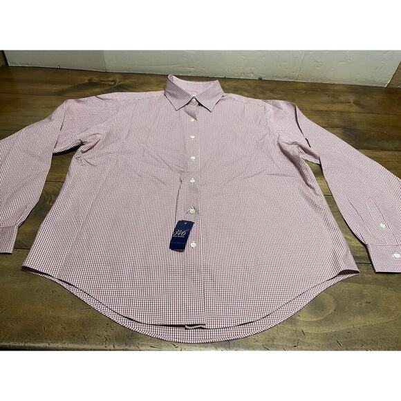 Brooks Brothers 346 Womens Pink White Gingham Non Iron Button Down Shirt Size 14 - Picture 2 of 9
